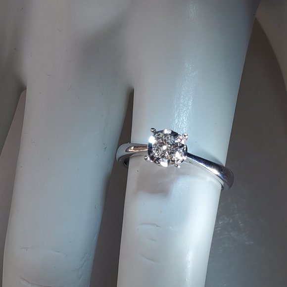 New 14K Diamond Solitaire Engagement Ring - Picture 3 of 10